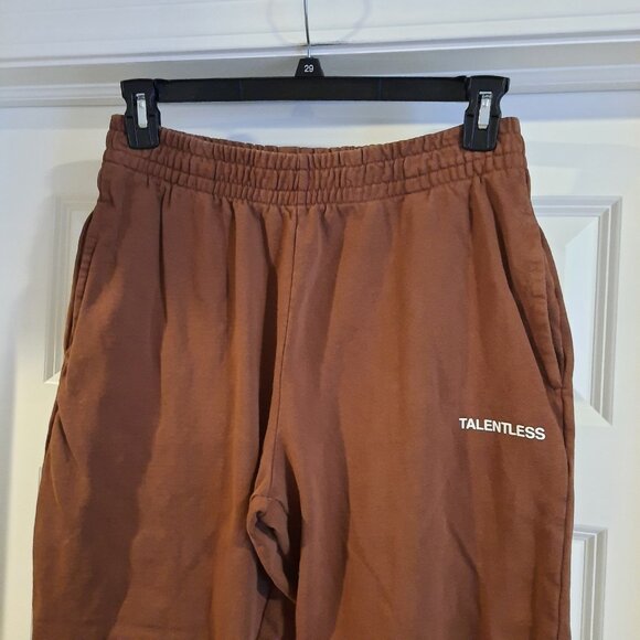 Talentless Pants Mens Medium Brown Joggers Sweatpants Sweats Baggy‎ Lounge - Picture 3 of 10